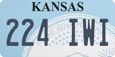 KS license plate 224IWI