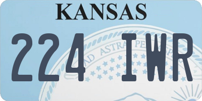 KS license plate 224IWR