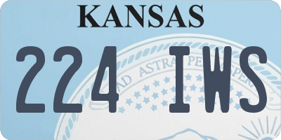 KS license plate 224IWS