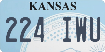 KS license plate 224IWU