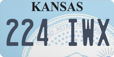 KS license plate 224IWX