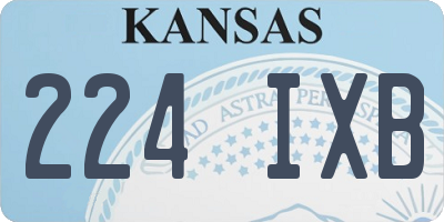 KS license plate 224IXB