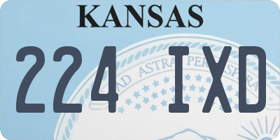 KS license plate 224IXD