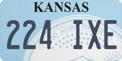 KS license plate 224IXE
