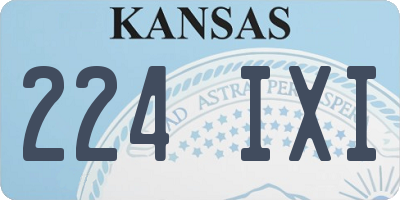 KS license plate 224IXI