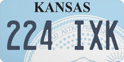 KS license plate 224IXK