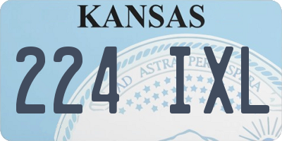 KS license plate 224IXL