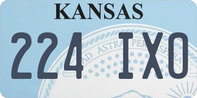 KS license plate 224IXO