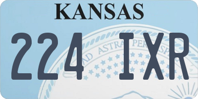 KS license plate 224IXR
