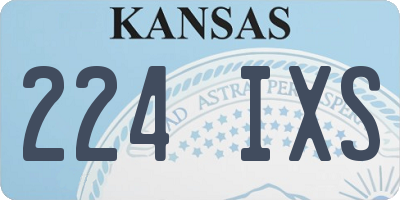 KS license plate 224IXS