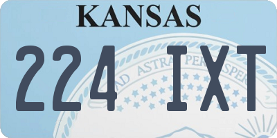 KS license plate 224IXT
