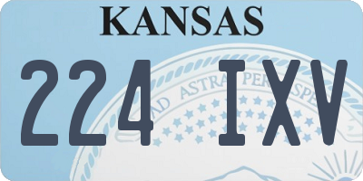 KS license plate 224IXV
