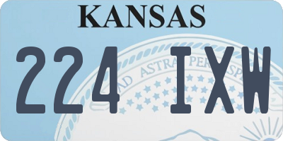 KS license plate 224IXW