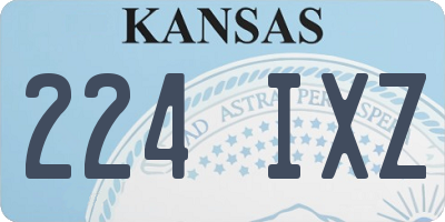 KS license plate 224IXZ