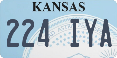 KS license plate 224IYA