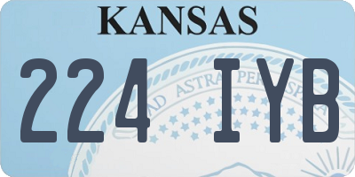 KS license plate 224IYB