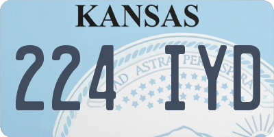 KS license plate 224IYD