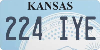 KS license plate 224IYE