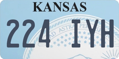 KS license plate 224IYH