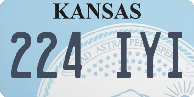 KS license plate 224IYI