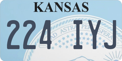 KS license plate 224IYJ