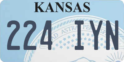 KS license plate 224IYN