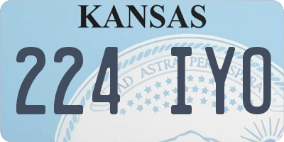 KS license plate 224IYO