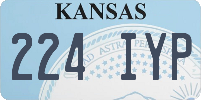 KS license plate 224IYP
