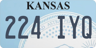 KS license plate 224IYQ