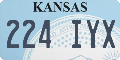 KS license plate 224IYX