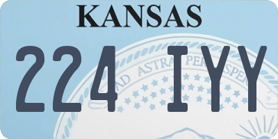 KS license plate 224IYY
