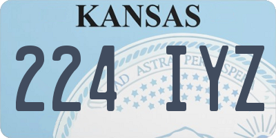 KS license plate 224IYZ