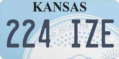 KS license plate 224IZE