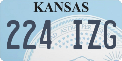 KS license plate 224IZG