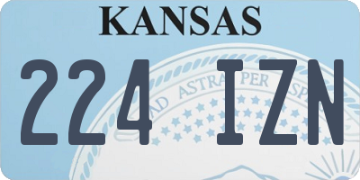 KS license plate 224IZN
