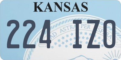 KS license plate 224IZO