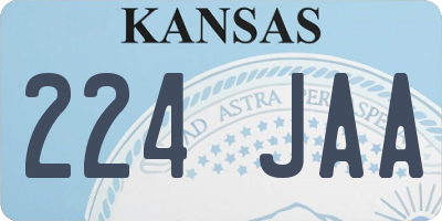 KS license plate 224JAA