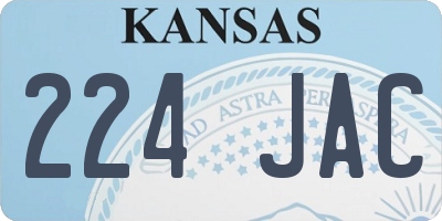 KS license plate 224JAC