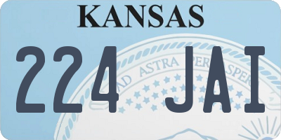 KS license plate 224JAI
