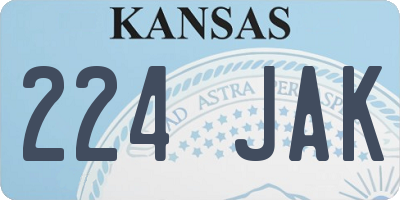 KS license plate 224JAK