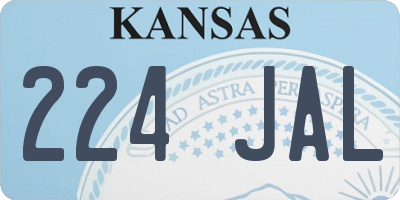 KS license plate 224JAL