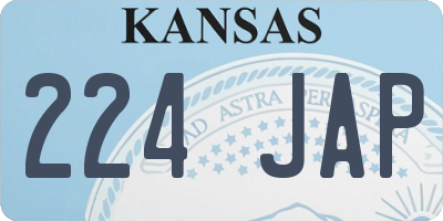 KS license plate 224JAP