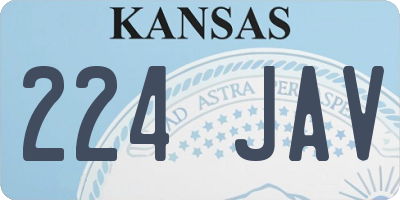 KS license plate 224JAV
