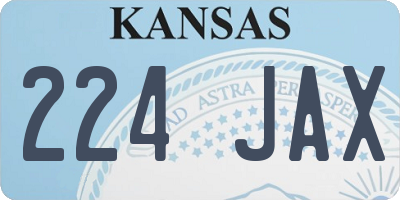 KS license plate 224JAX