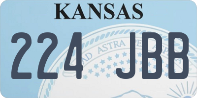 KS license plate 224JBB
