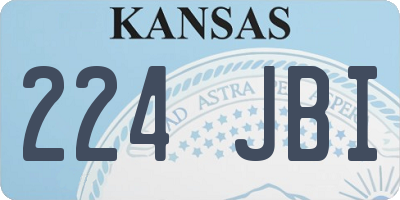 KS license plate 224JBI