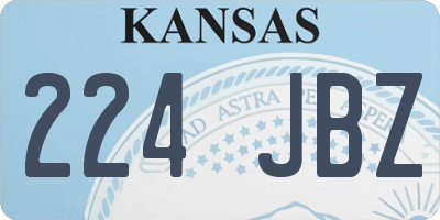 KS license plate 224JBZ