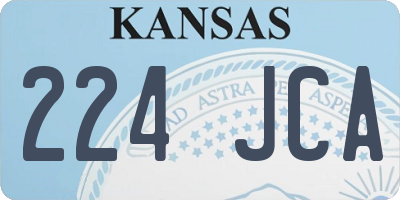 KS license plate 224JCA