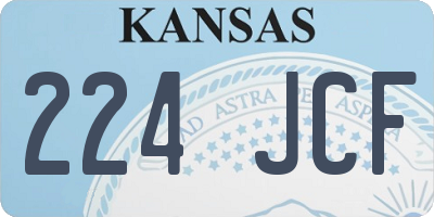 KS license plate 224JCF