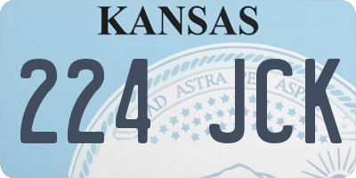 KS license plate 224JCK